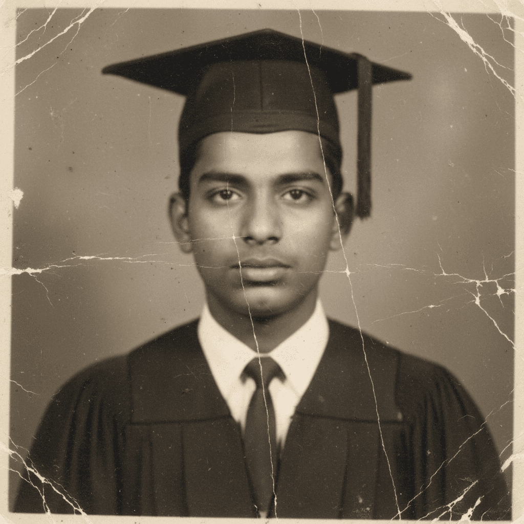 Vintage photo with damage